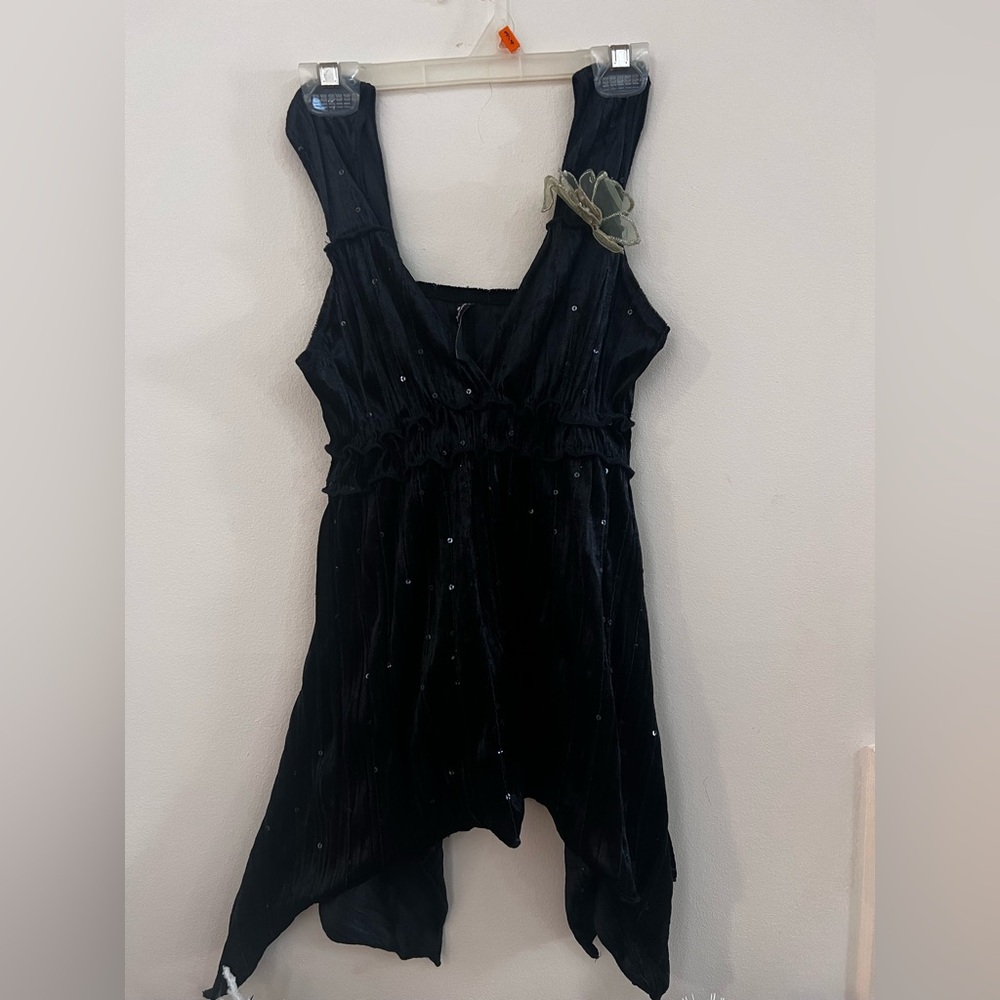 Black Velvet and Sequin Tank